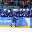 GANGNEUNG, SOUTH KOREA - FEBRUARY 22: USA's Hilary Knight #21 celebrates at the bench after scoring a first period goal against Canada during gold medal game action at the PyeongChang 2018 Olympic Winter Games. (Photo by Andre Ringuette/HHOF-IIHF Images)

